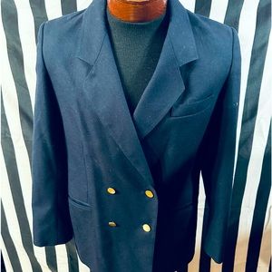 Giorgio Saint’ Angelo Vintage Navy Wool Double Breasted Blazer